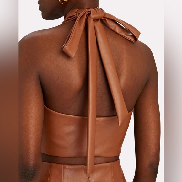 STAUD

Whiskey Vegan Leather Kai Halter Neck Top NWT 6 - Picture 5 of 7